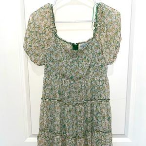 JUN & IVY green floral dress from Francesca’s